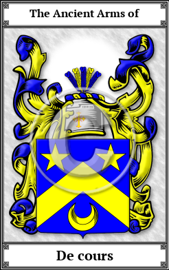 De cours Family Crest Download (JPG) Book Plated - 600 DPI